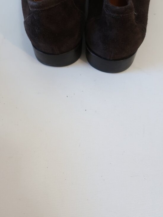 Mens Santoni Brown Suede Penny Loafer Shoes 11 main image 10